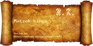 Matzek Kinga névjegykártya